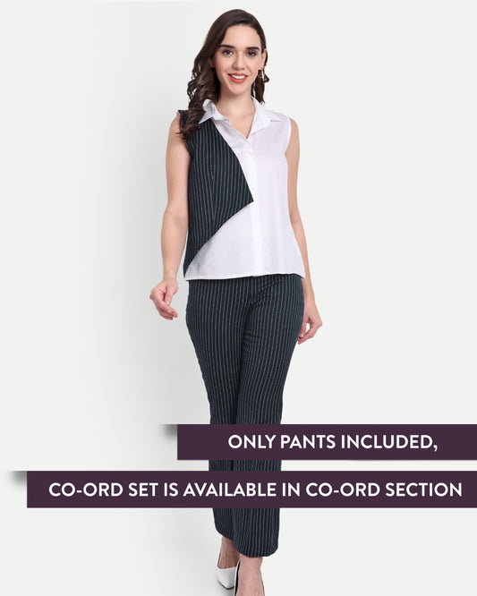 Blue stripe straight fit pants ESWPA0005-BLUNG