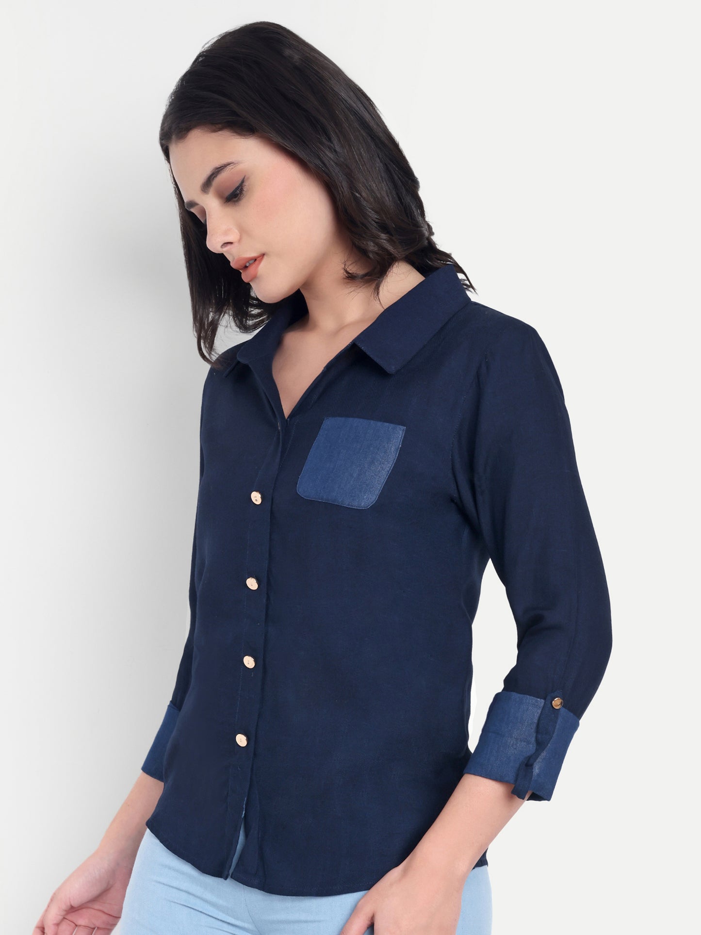 Dark blue denim shirt ESWSH0009-BLUDN