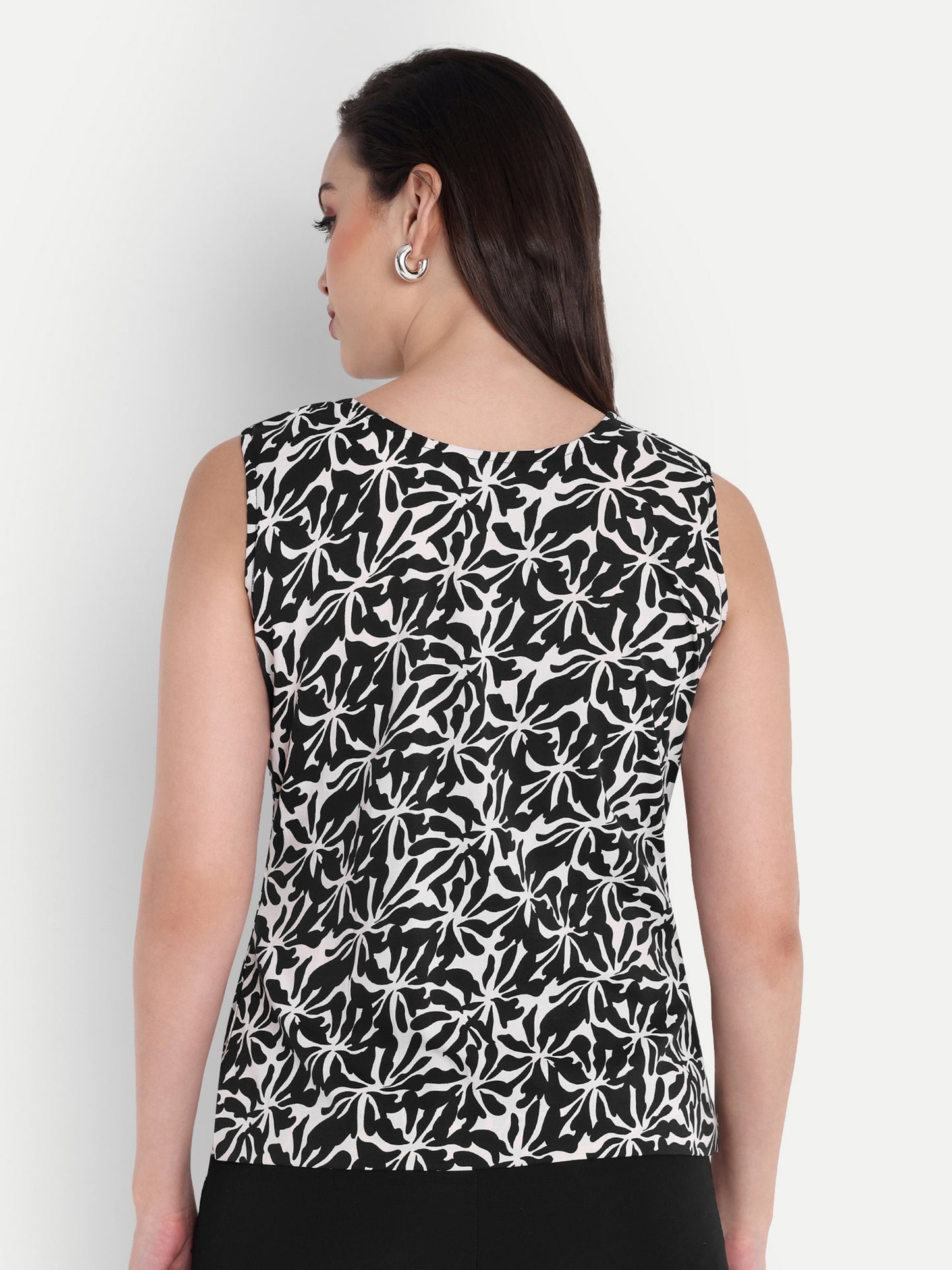 Black and printed black flap top EWTP0007-BLKGA