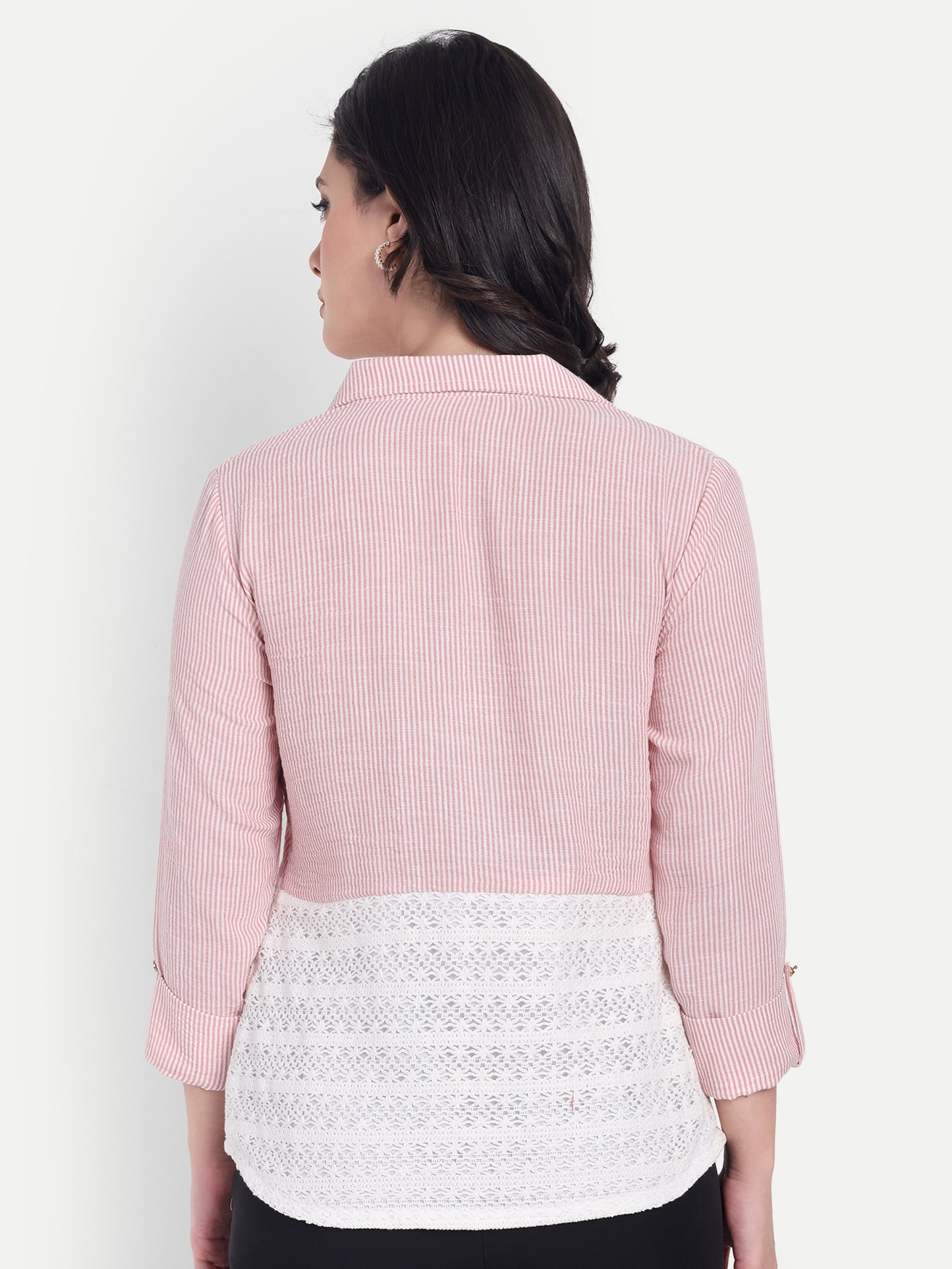 Pink shirt with white crotia ESWSH0002-PNKTC