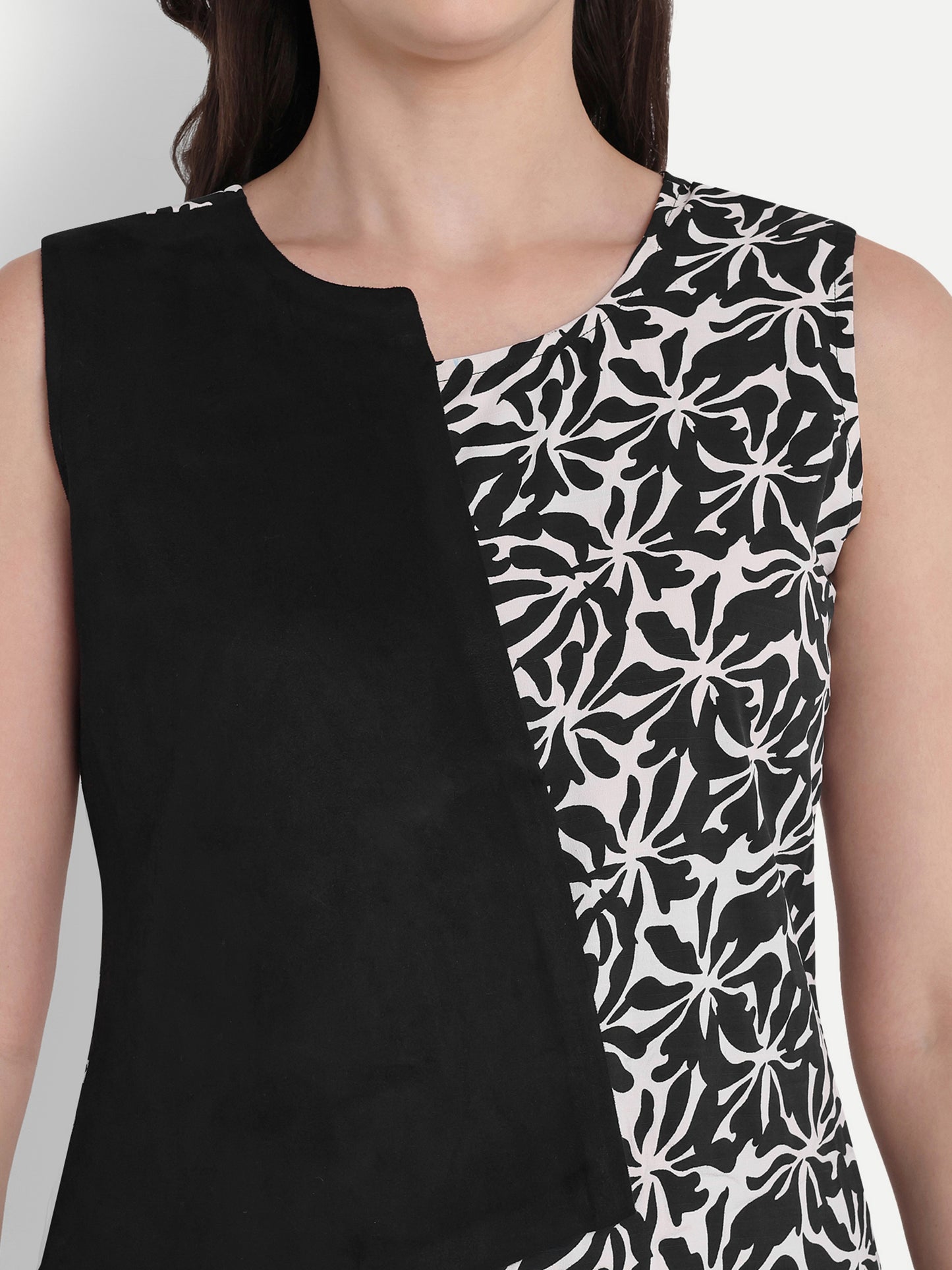 Black and printed black flap top EWTP0007-BLKGA