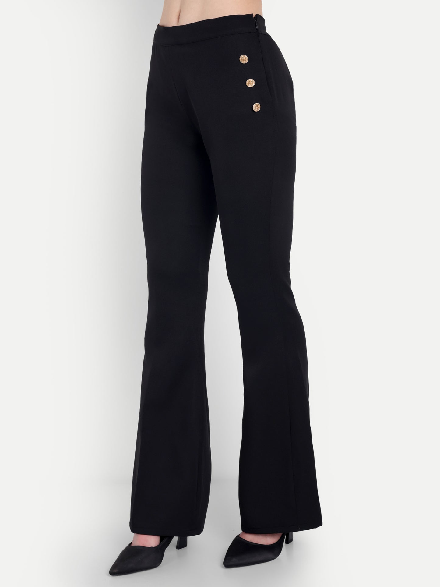 Black Coord set with gold buttons-Esseneur