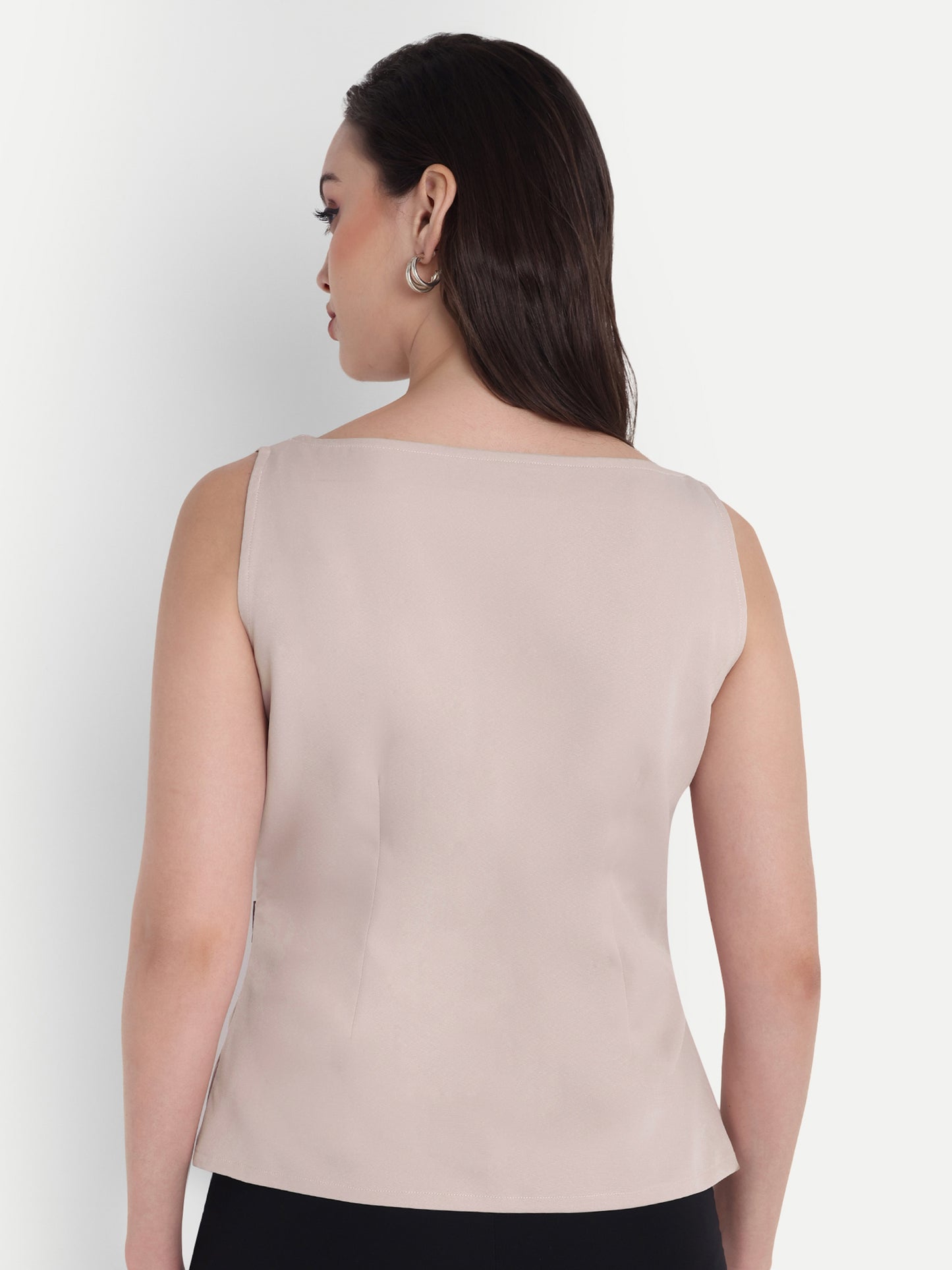 Cream top with wine bow - esseneur.