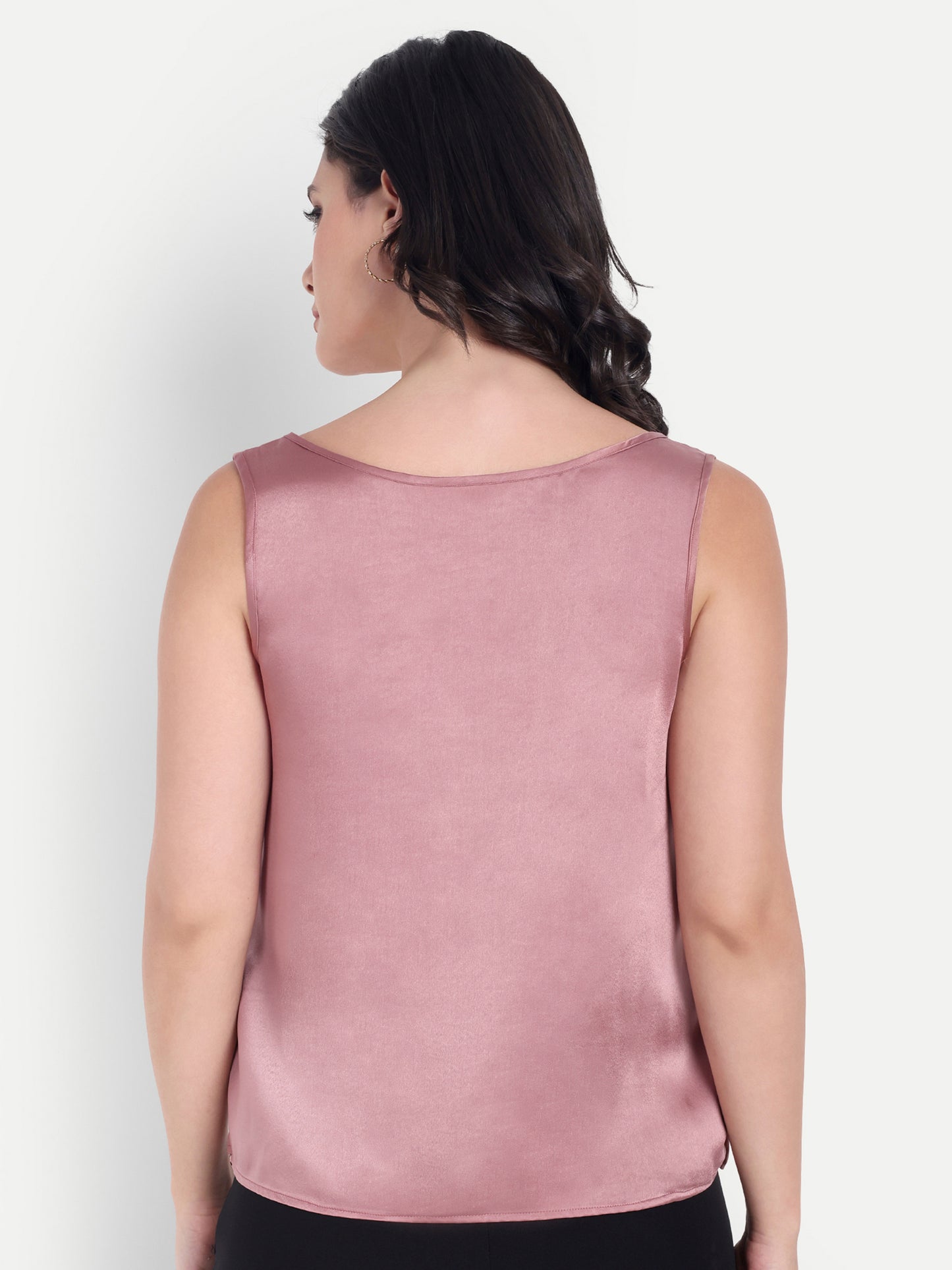 Peach satin inner with circle neck EWTP0036-PEACR