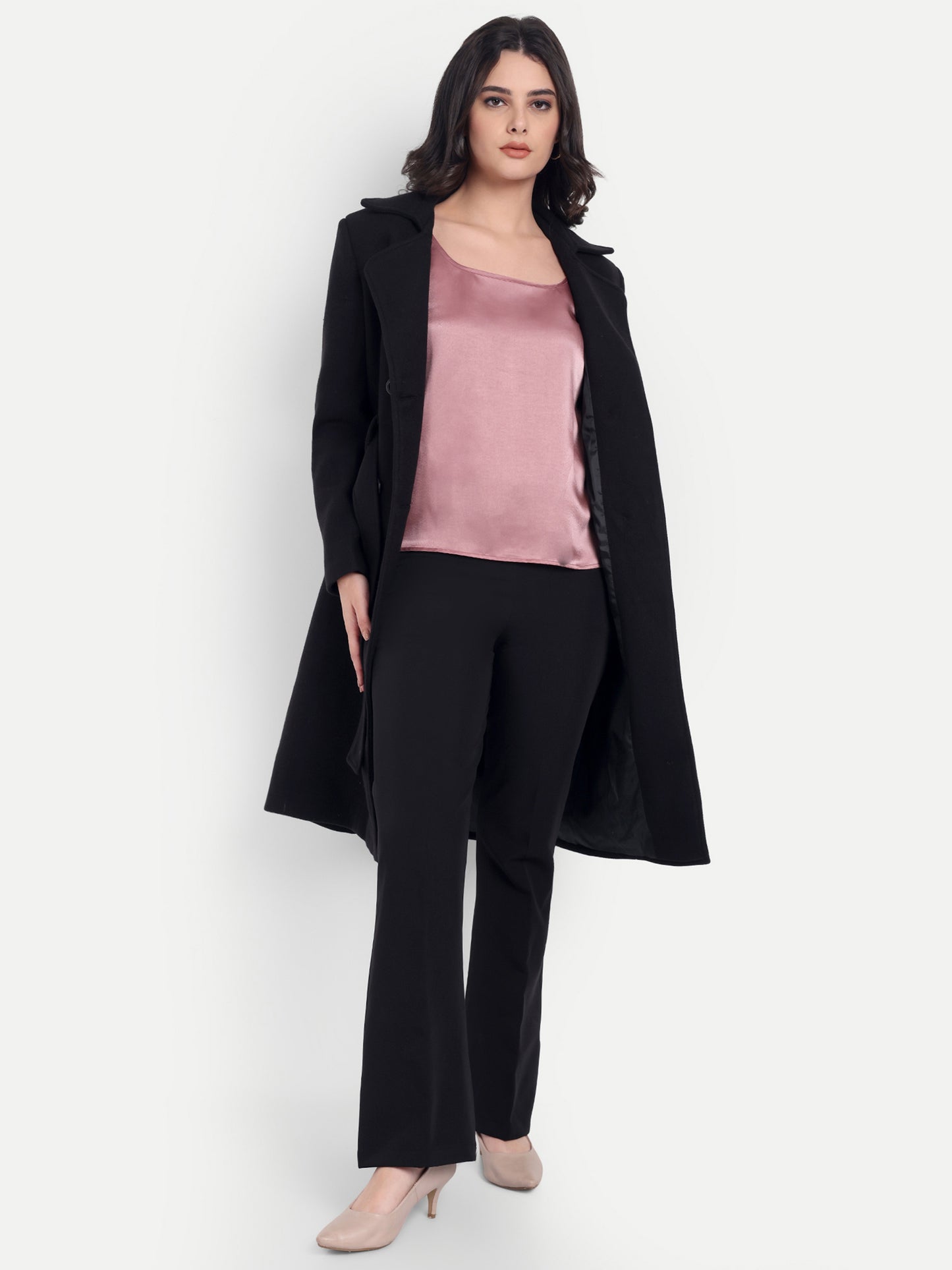 Peach satin inner with circle neck EWTP0036-PEACR