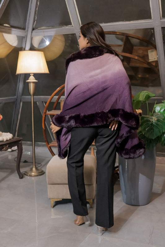 Purple ombre stall with fur detailing ESWWS0001-PURFR