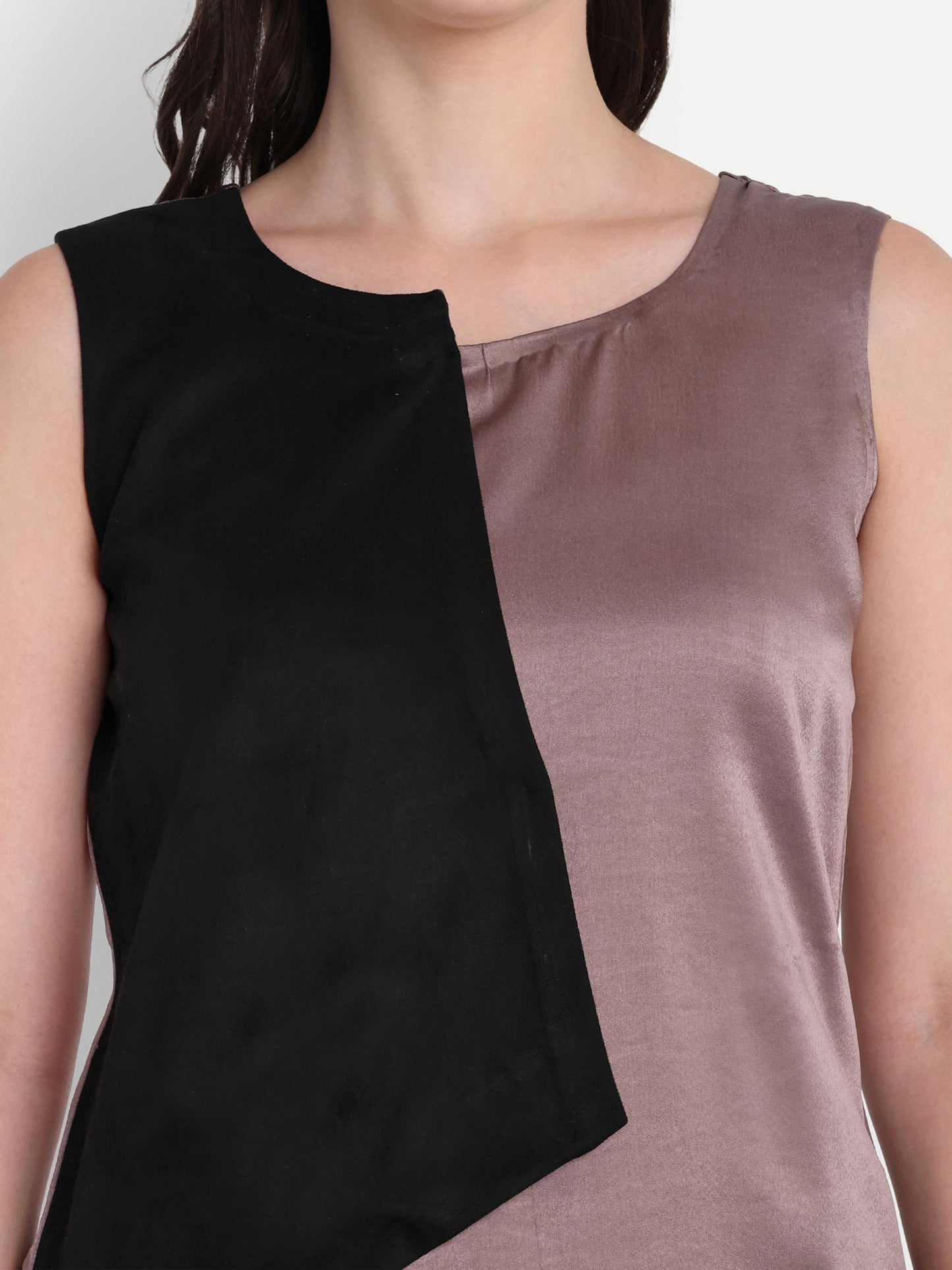 Black and satin grey flap top EWTP0014-BLKGR