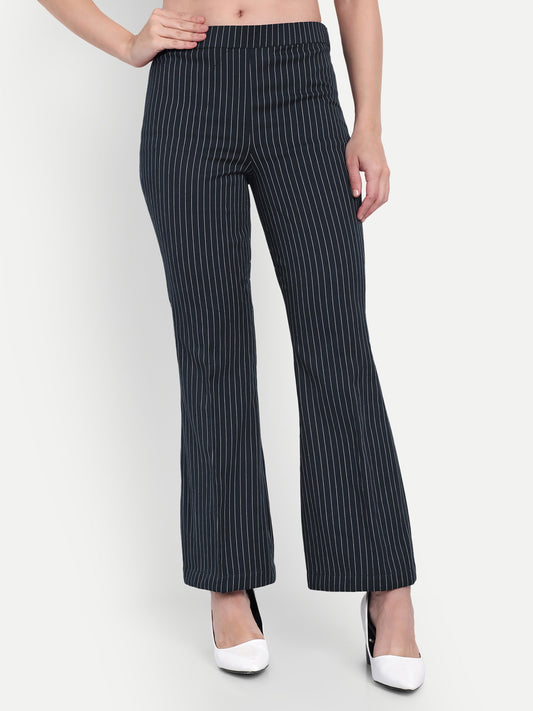Blue stripe straight fit pants ESWPA0005-BLUNG