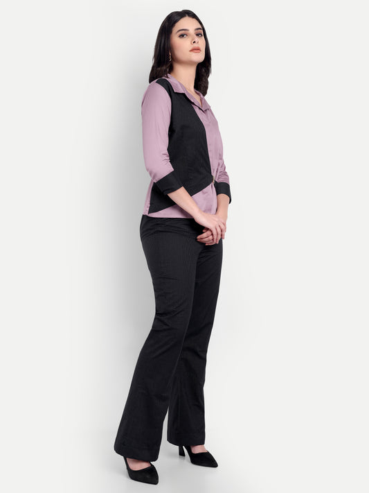 Black stripe co ord set with gold buckle - esseneur.